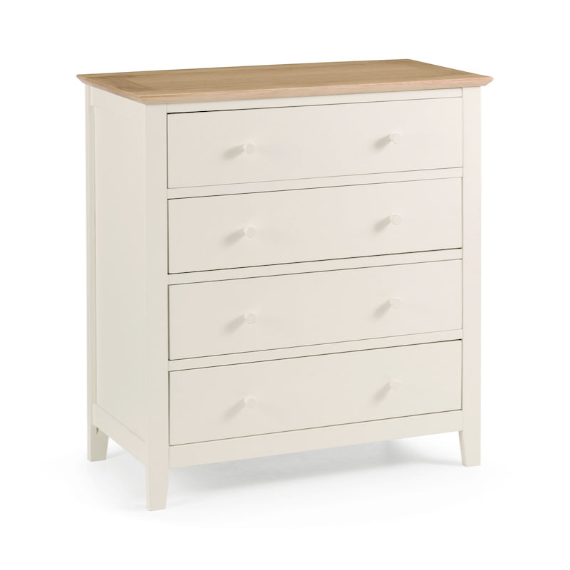 Julian Bowen Salerno 4 Drawer Chest in Ivory and Oak