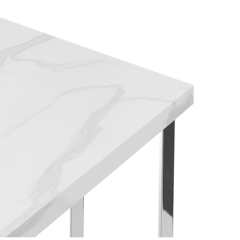 Julian Bowen Scala Dining Table in Marble & Chrome