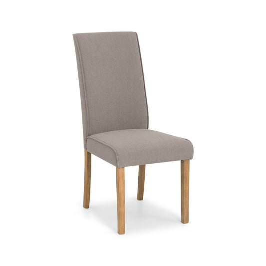 Julian Bowen Seville Linen Dining Chair in Taupe and Oak