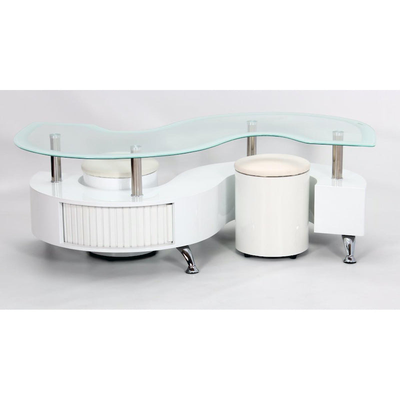 Heartlands Furniture Krista White High Gloss Coffee Table with White Border