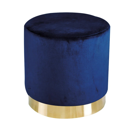 LPD Furniture Lara Pouffe Velvet (Pack of 1), Royal Blue