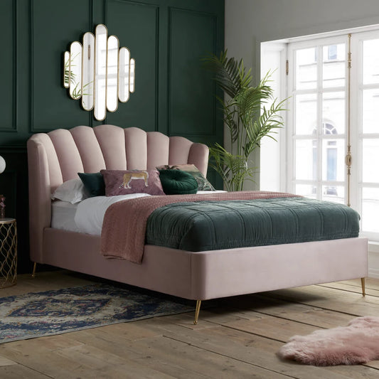 Birlea Lottie Ottoman 4ft 6in Double Fabric Bed Frame, Pink