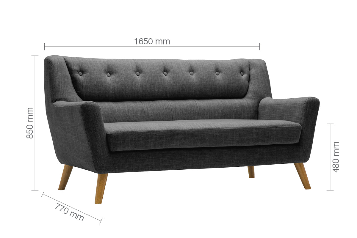 Birlea Lambeth Large Sofa, Grey