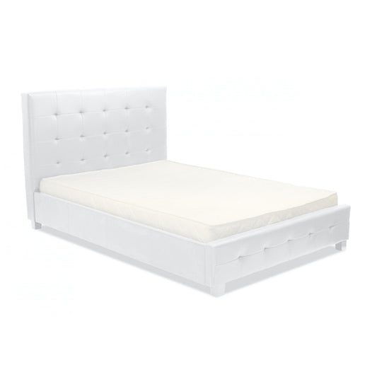Heartlands Furniture Lattice PU Double Bed White