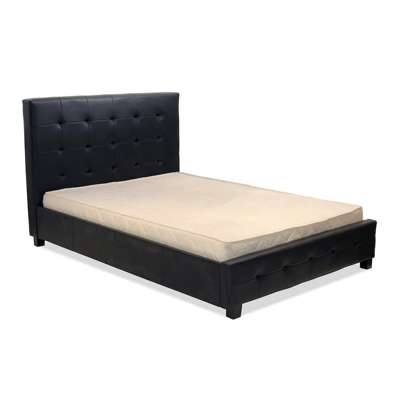 Heartlands Furniture Lattice PU King Size Bed Black