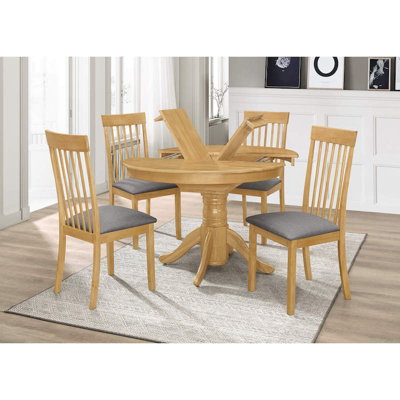 Heartlands Furniture Leicester Dining Set with 4 Chairs Light Oak