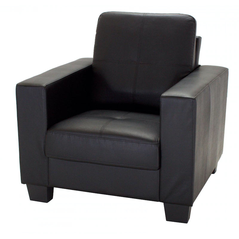Heartlands Furniture Lena Bonded Leather & PVC 1 Seater Black