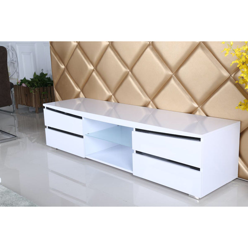 Heartlands Furniture Leona High Gloss TV Unit White & Black
