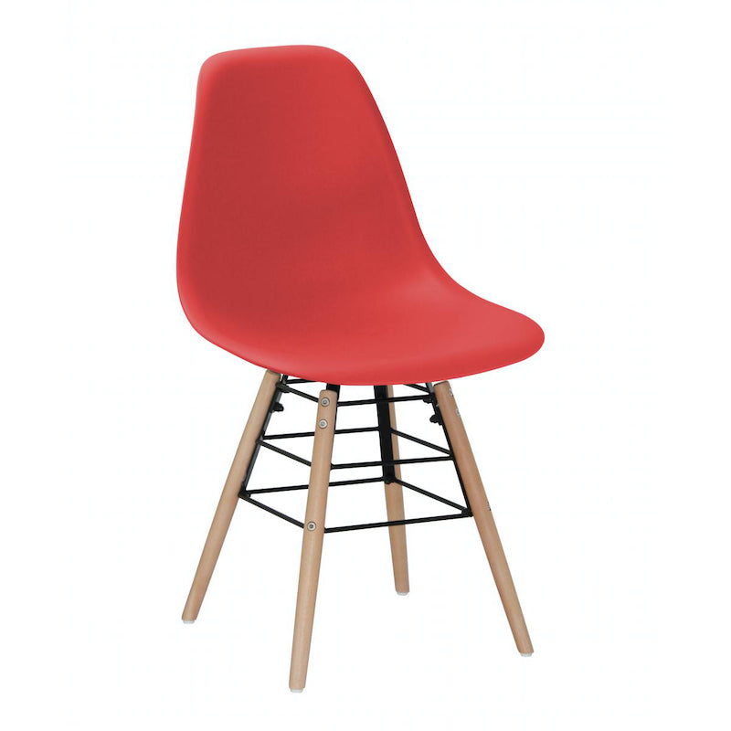 Heartlands Furniture Lilly Plastic (PP) Chairs with Solid Beech Legs Red