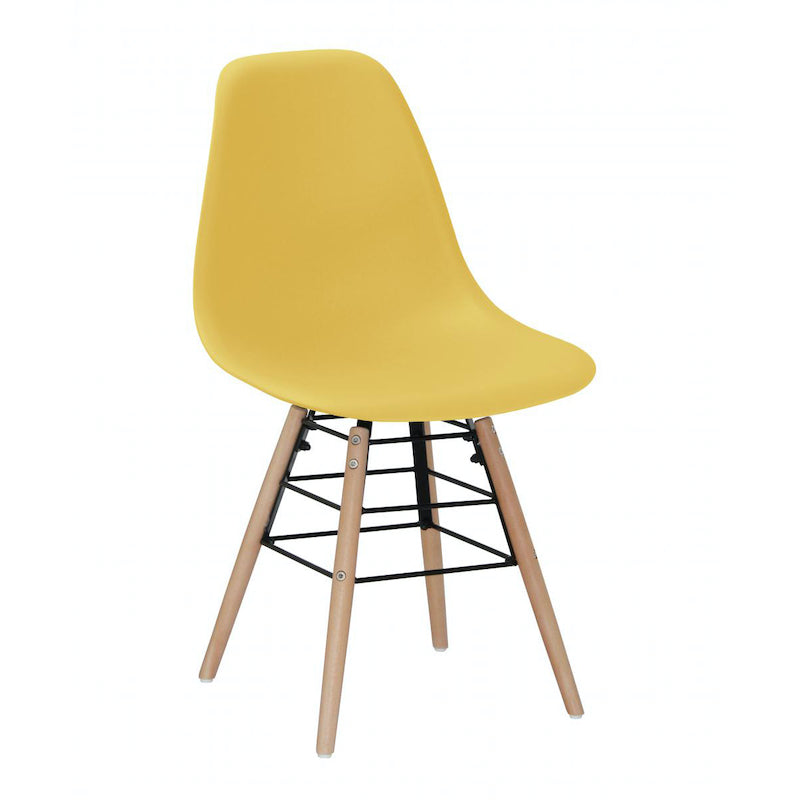 Heartlands Furniture Lilly Plastic (PP) Chairs with Solid Beech Legs Yellow