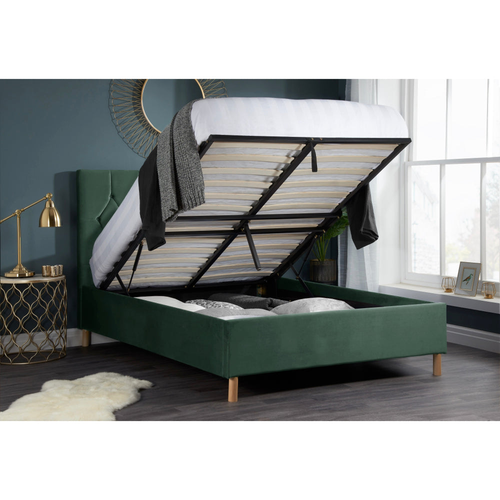Birlea Loxley 4ft 6in Double Ottoman Bed Frame, Green
