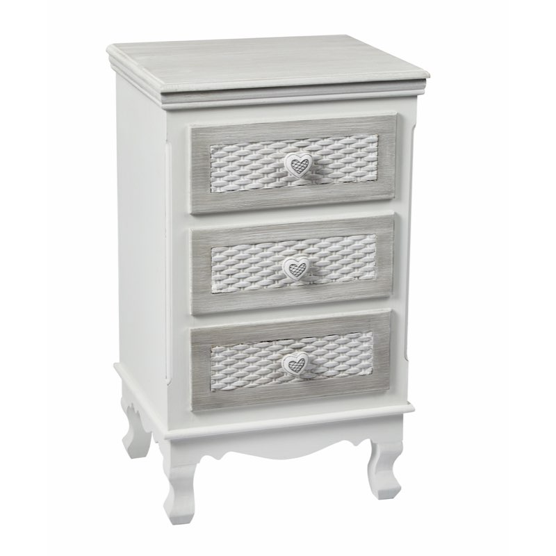 LPD Furniture Brittany 3 Drawers Bedside Cabinet
