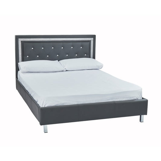 LPD Furniture Crystalle Double Bed Grey
