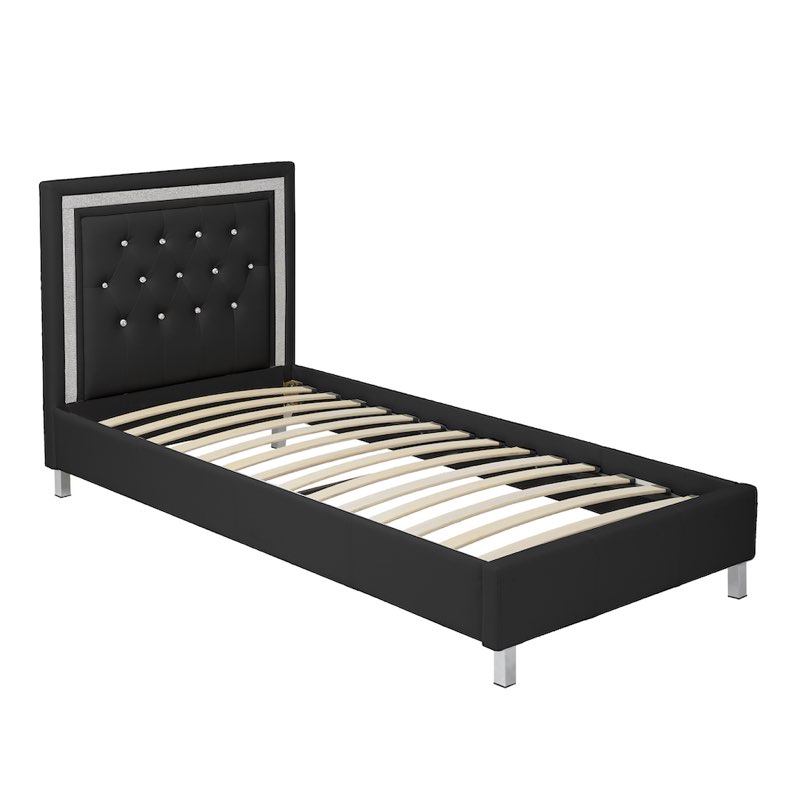 LPD Furniture Crystalle Single Bed Black