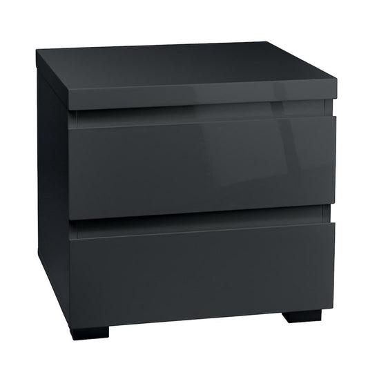 LPD Furniture Puro 2 Drawer Bedside Cabinet Charcoal