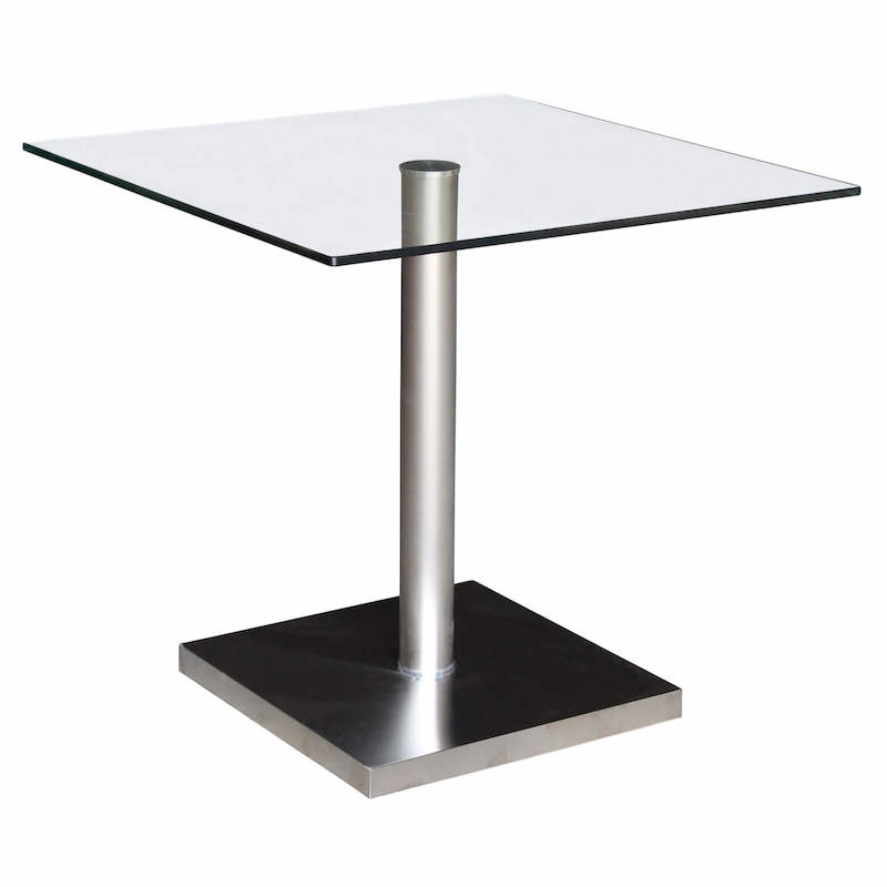 Heartlands Furniture Lucas (Havana) Glass Dining Table Stainless Steel & Clear