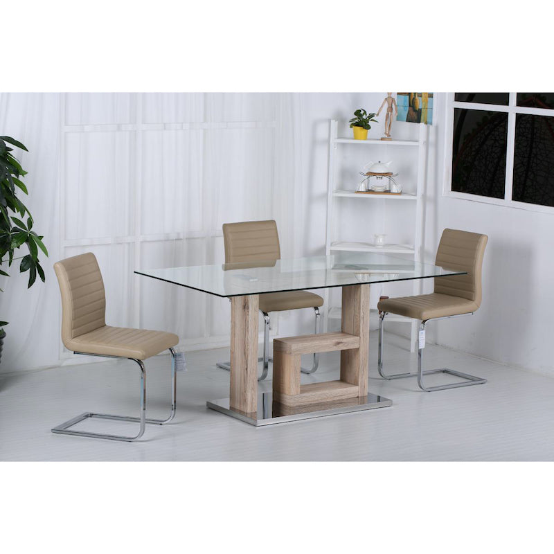 Heartlands Furniture Lucia Glass Dining Table Natural