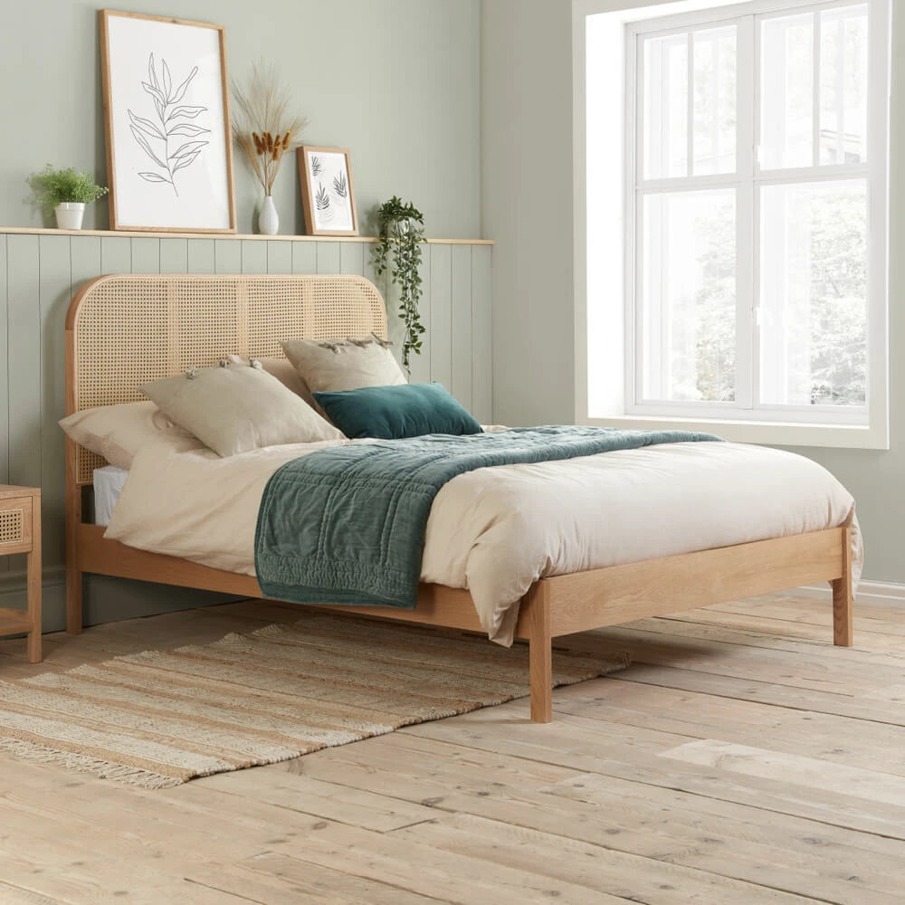 Birlea Margot Rattan 5ft King Wooden Bed Frame, Brown