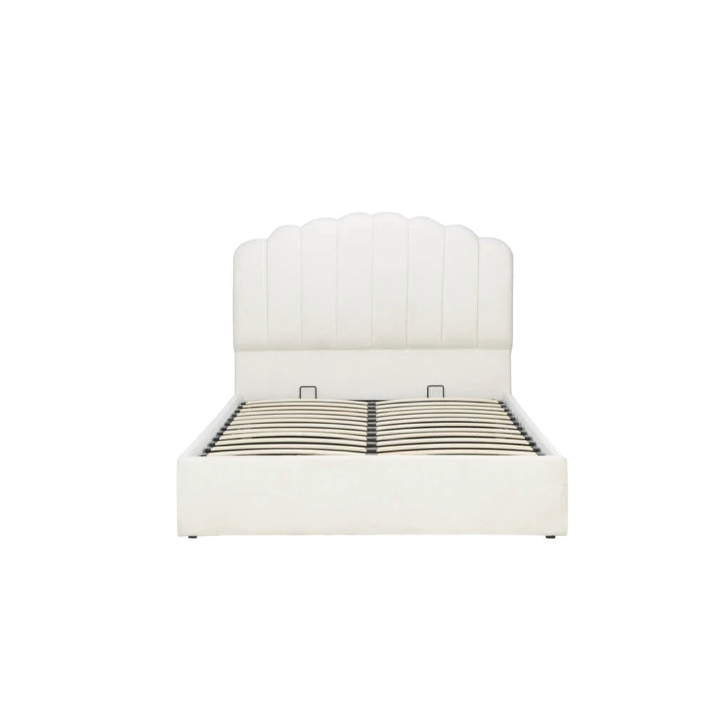 Birlea Monaco Ottoman 4ft 6in Double Fabric Bed Frame, White