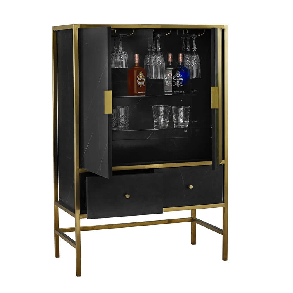 LPD Furniture Monaco Drinks Cabinet, Black