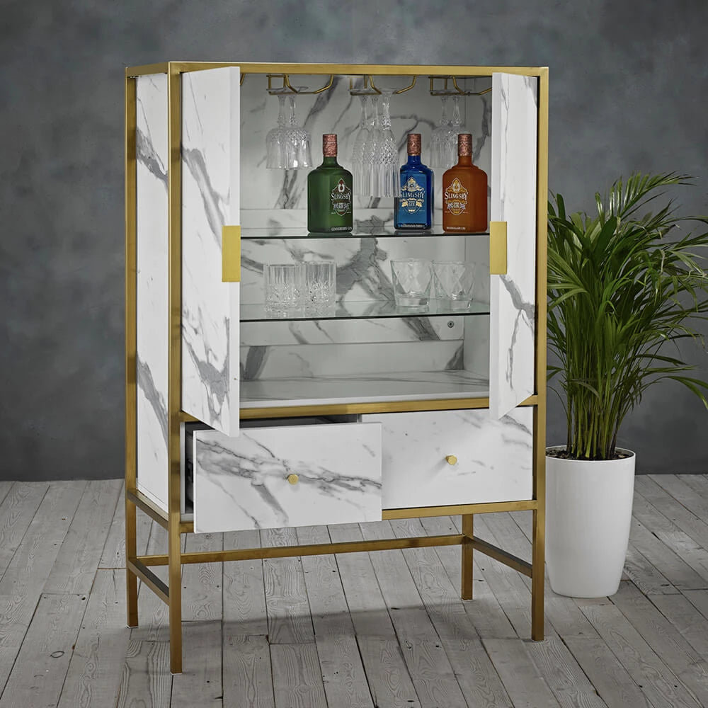 LPD Furniture Monaco Drinks Cabinet, White