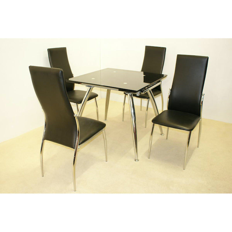Heartlands Furniture Magna Extending Table Black & Chrome