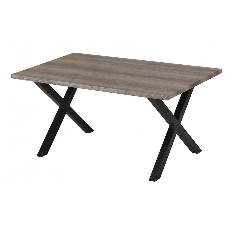 Heartlands Furniture Manhattan Dining Table Natural with Black Metal Legs