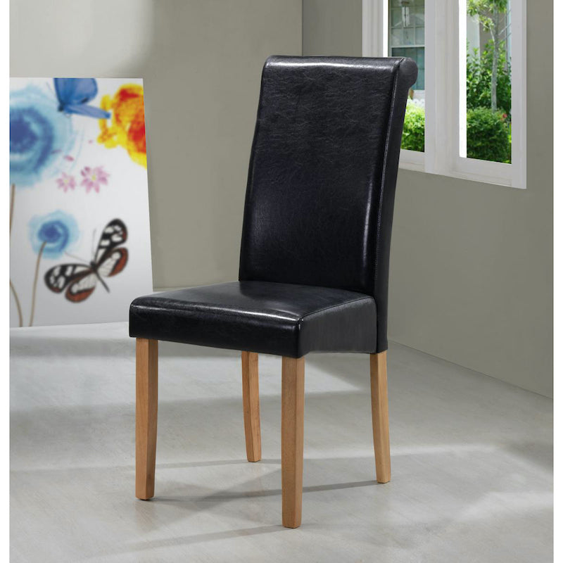 Heartlands Furniture Marley PU Solid Rubberwood Chair Brown (Pack of 2)