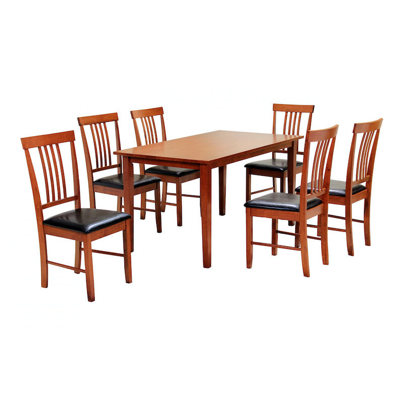 Heartlands Furniture Massa Large Dining Set with 6 Chairs Mahogany
