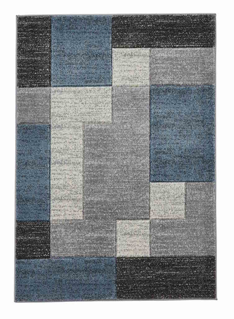 Think Rugs Matrix A0221 Grey and Blue Rug