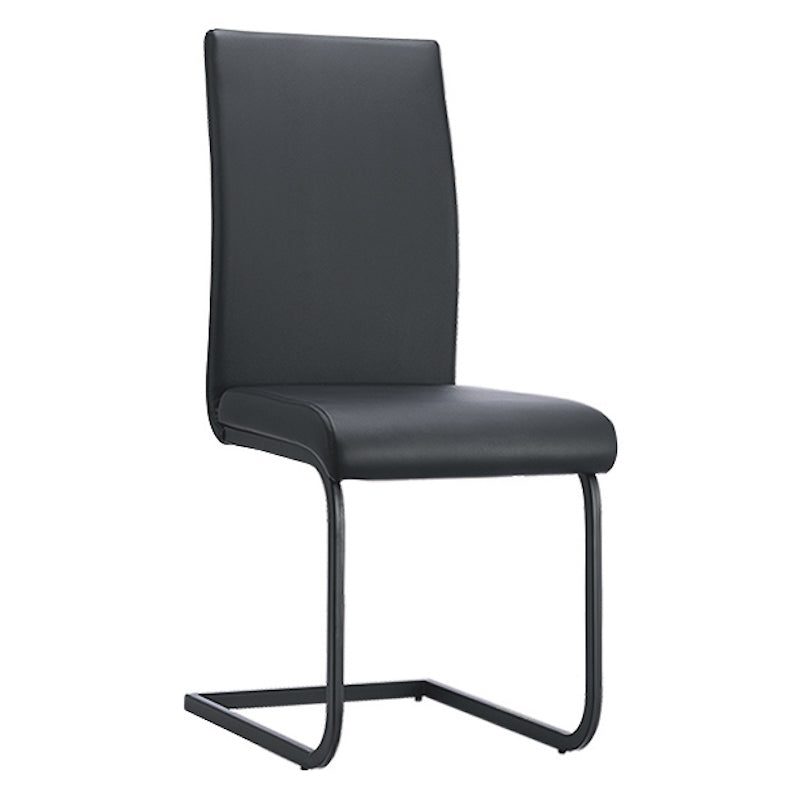 Heartlands Furniture Medford PU Black Dining Chair with Black Metal legs (Pack of 4)