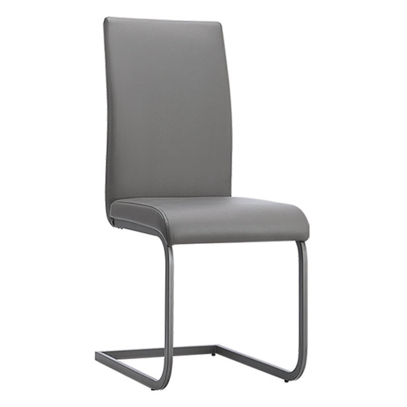 Heartlands Furniture Medford PU Grey Dining Chair with Grey Metal legs (Pack of 4)