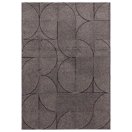 Asiatic Muse Charcoal Swirl MU01, Geometric Rug