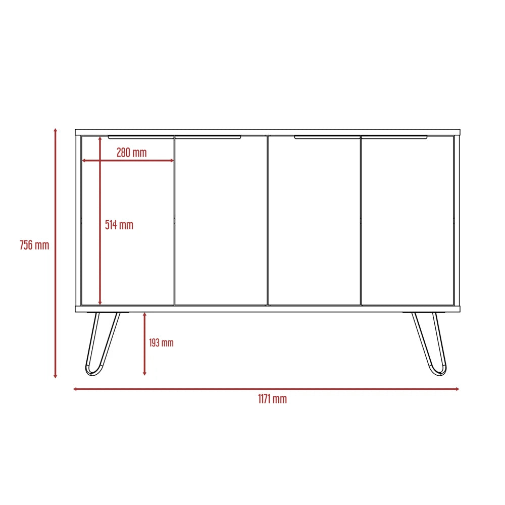 Core Products Nevada Large 4 Door Sideboard