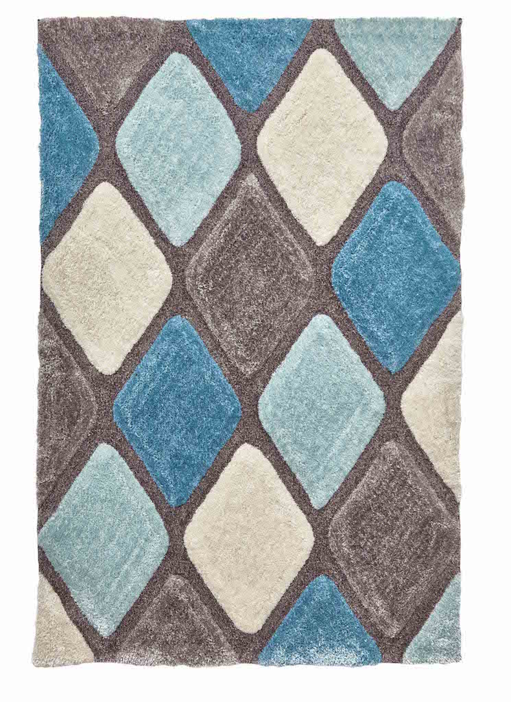 Think Rugs Noble House 9247 Grey and Blue Rug