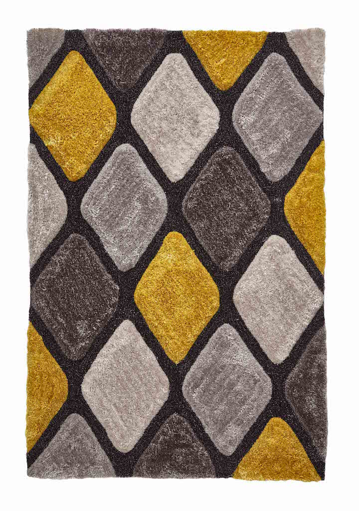Think Rugs Noble House 9247 Grey and Yellow Rug