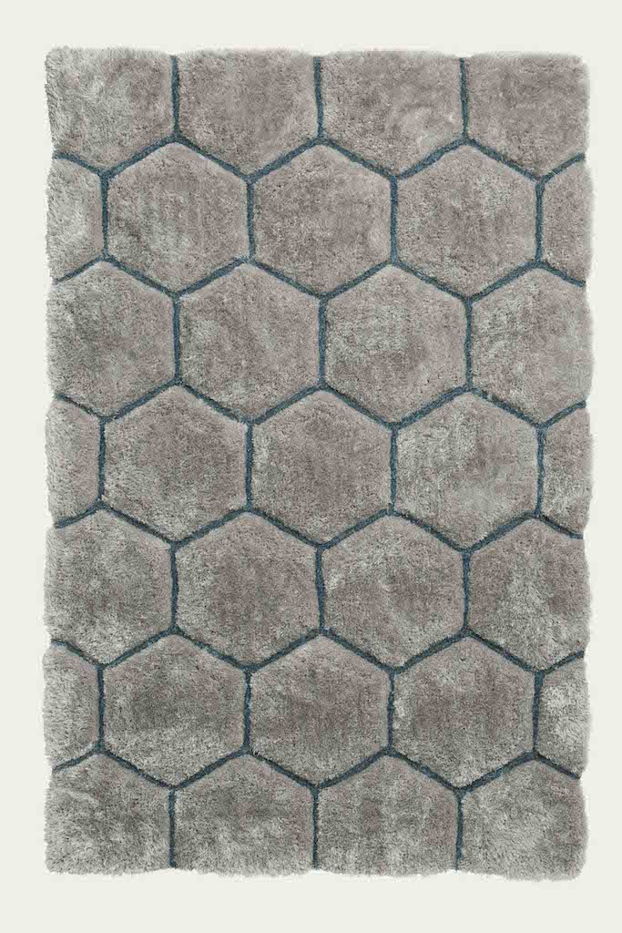 Think Rugs Noble House NH30782 Grey and Blue Rug