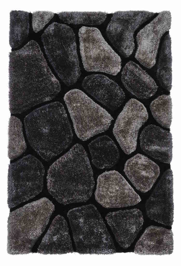 Think Rugs Noble House NH5858 Black and Grey Rug