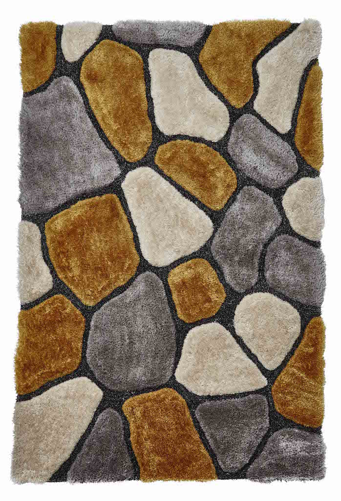 Think Rugs Noble House NH5858 Grey and Yellow Rug