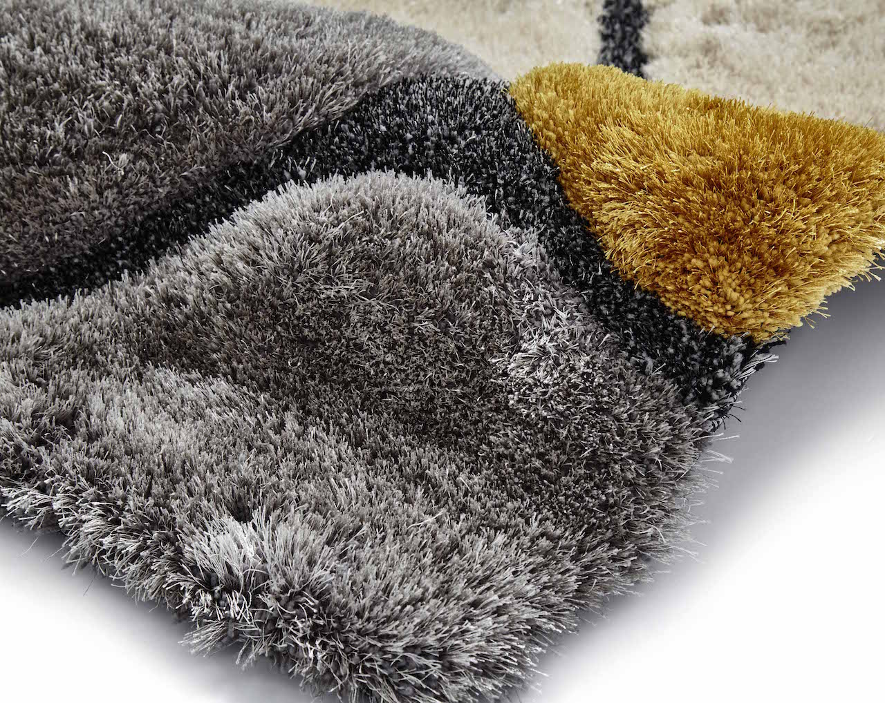 Think Rugs Noble House NH5858 Grey and Yellow Rug
