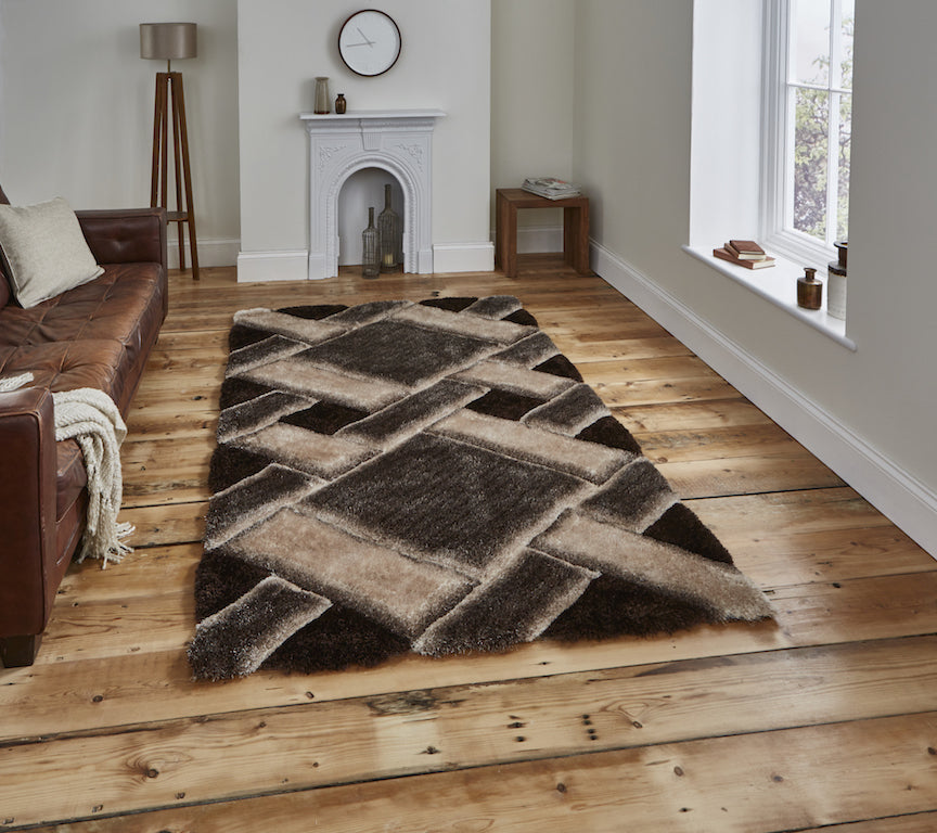 Think Rugs Noble House NH9716 Beige and Brown Rug