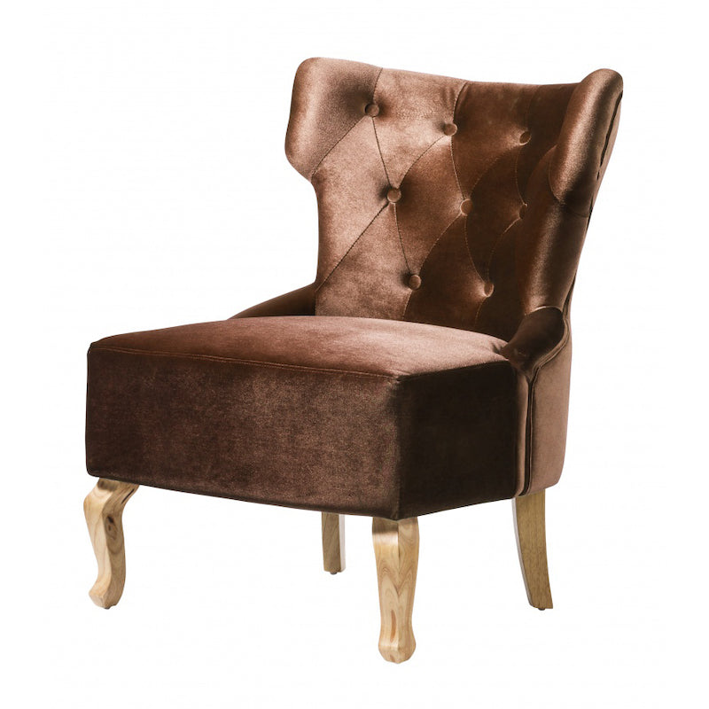 Heartlands Furniture Norton Velvet Chair Brown (Pack of 2)
