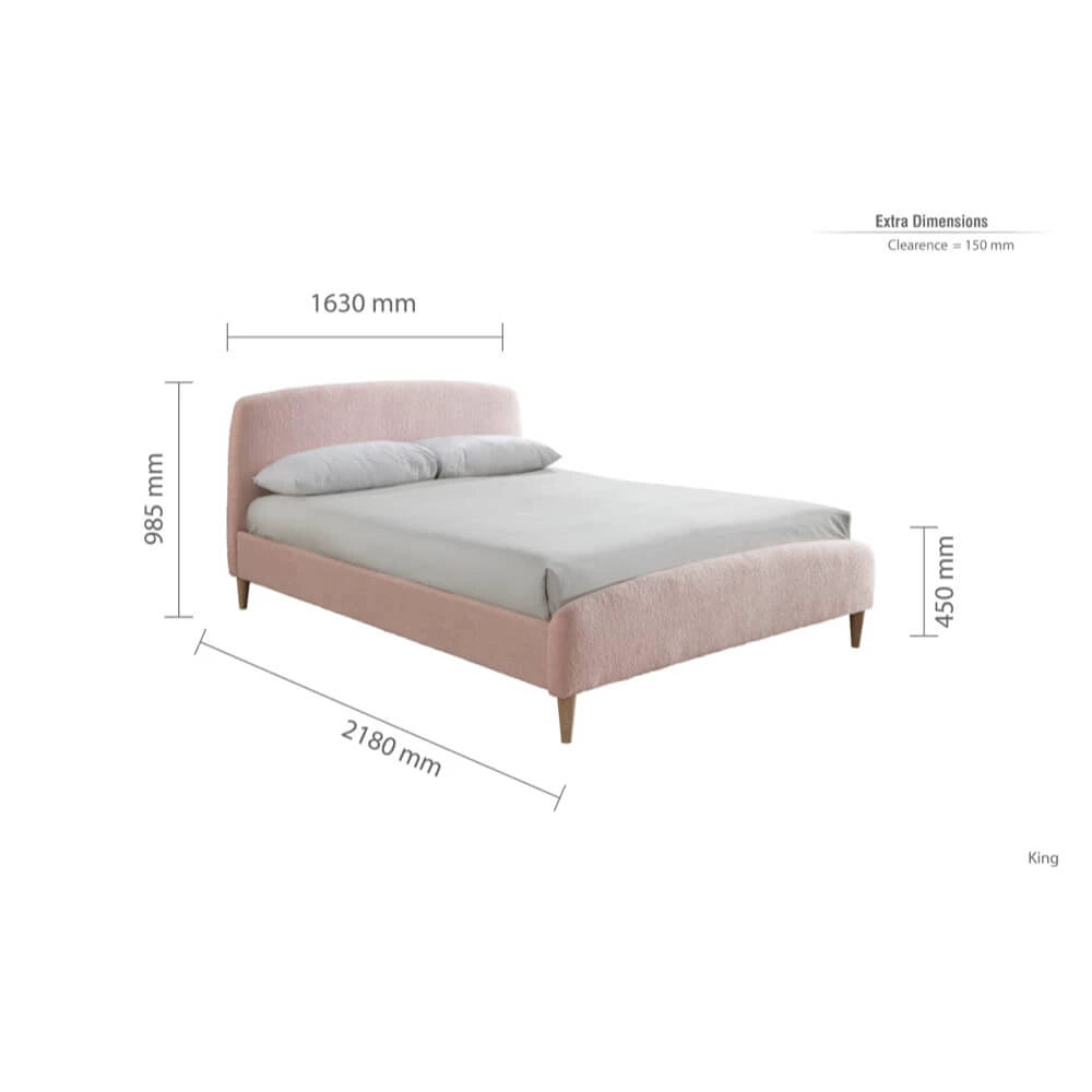 Birlea Otley 5ft King Fabric Bed Frame, Pink