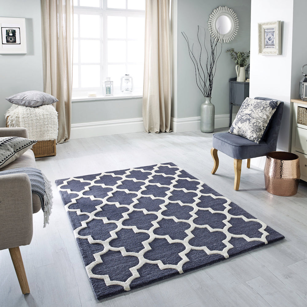 Oriental Weavers, Arabesque Slate Contemporary Rug in Charcoal