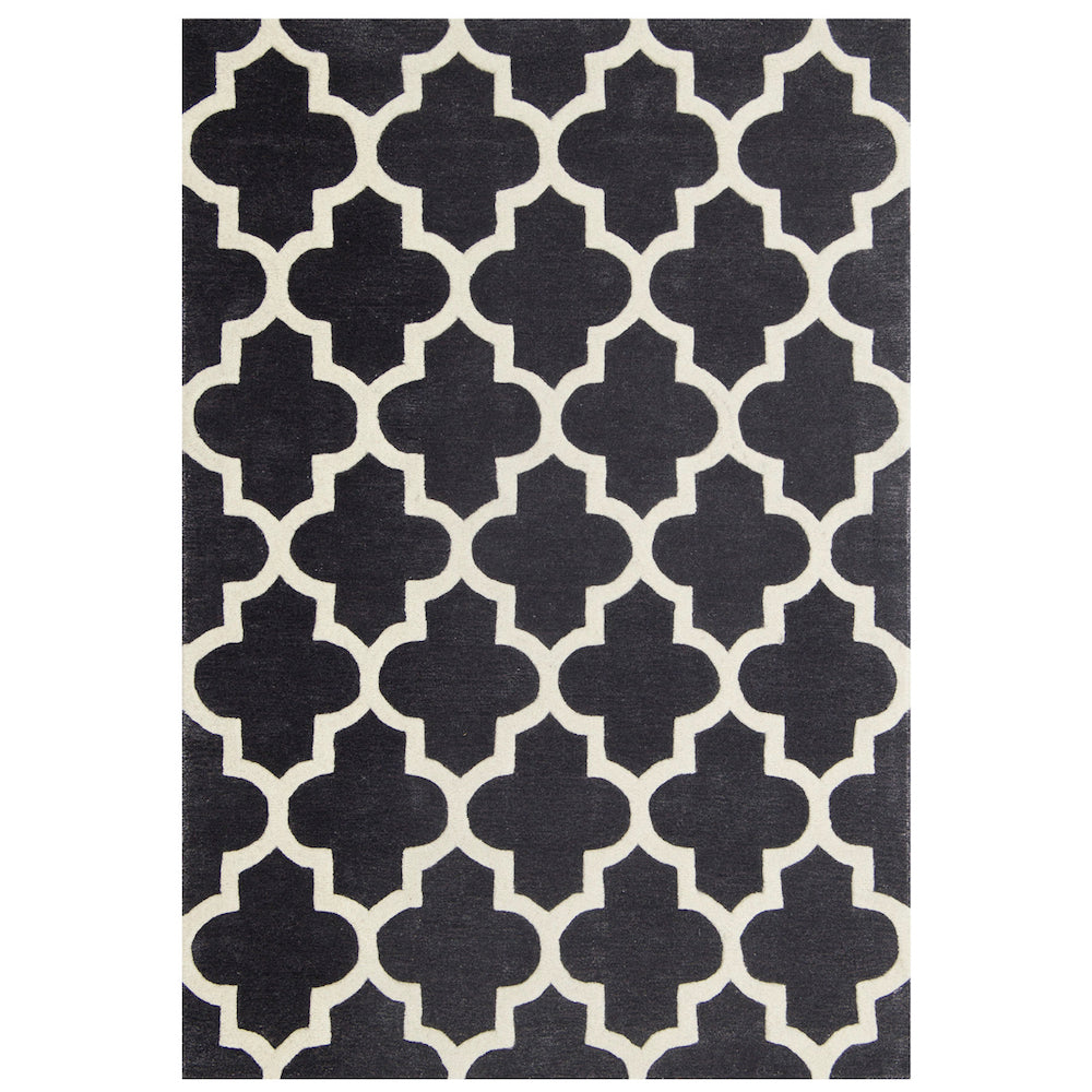Oriental Weavers, Arabesque Slate Contemporary Rug in Charcoal