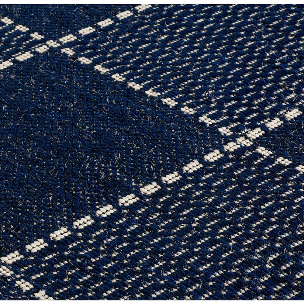Oriental Weavers, Checked Flatweave Plain Rug in Blue