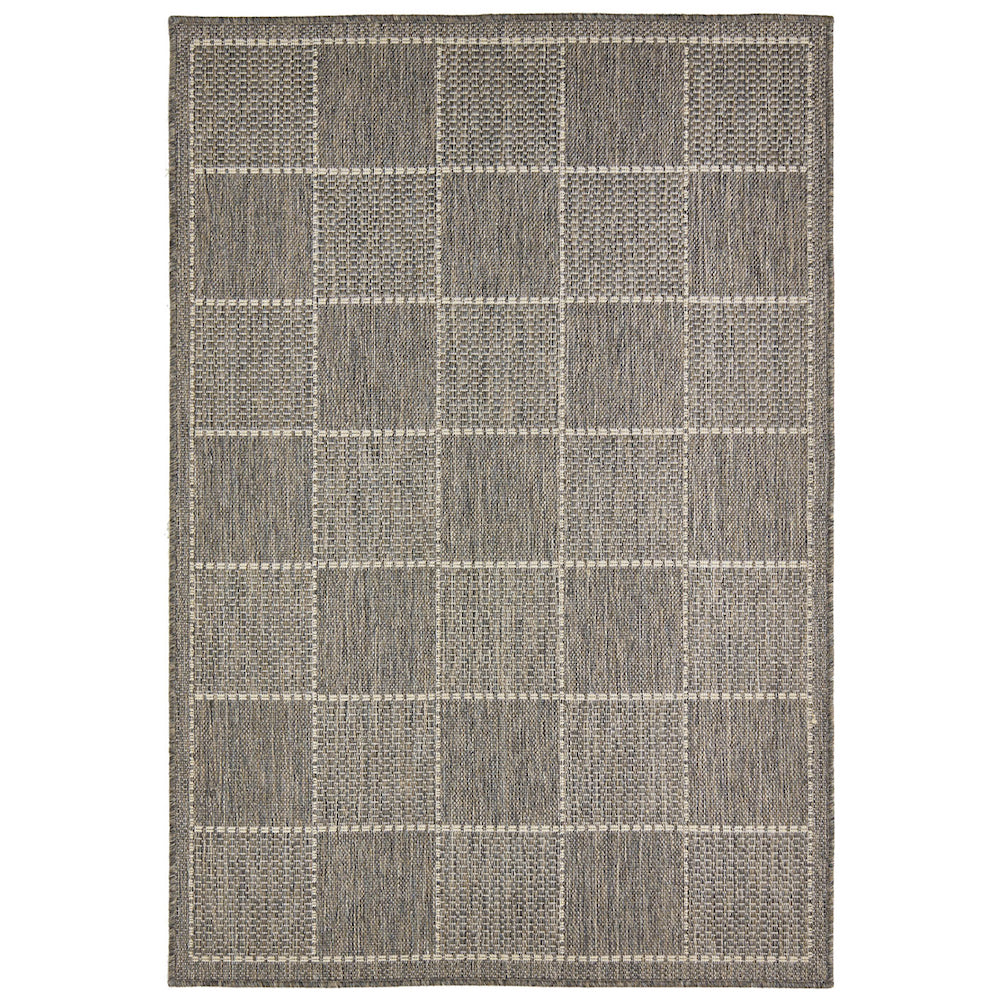 Oriental Weavers, Checked Flatweave Plain Rug in Grey