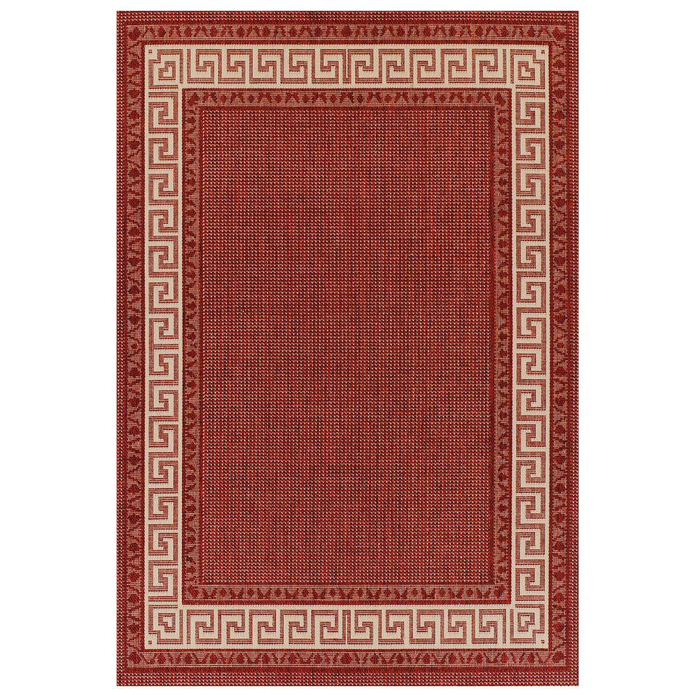 Oriental Weavers, Greek Key Flatweave Traditional Rug in Red
