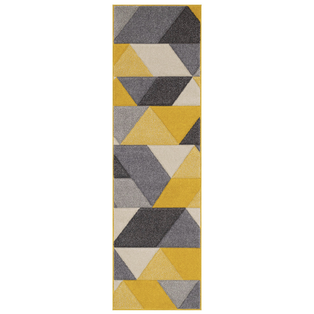Oriental Weavers, Portland 670 J Geometric Rug in Yellow, Grey & Cream