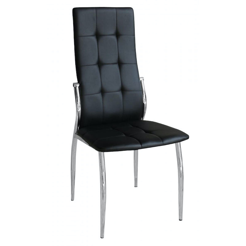 Heartlands Furniture Oyster PU Chairs Black & Chrome